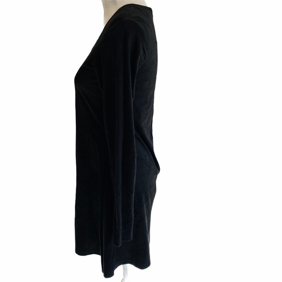 Lauren VIDAL Dress Charcoal Crashed Velvet Look Size small - Picture 3 of 9